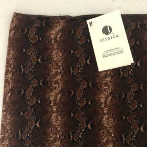 Jessica 6 Way Snake Skin Print Beach Wrap Brown Blk Cream Size OS no fab tag